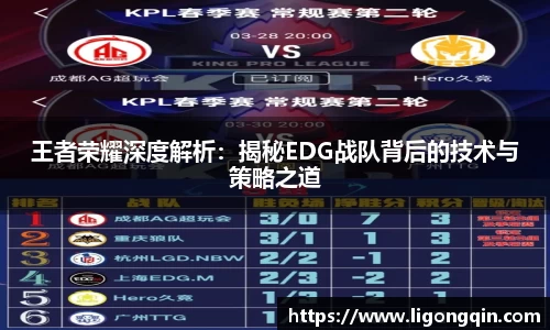 王者荣耀深度解析：揭秘EDG战队背后的技术与策略之道